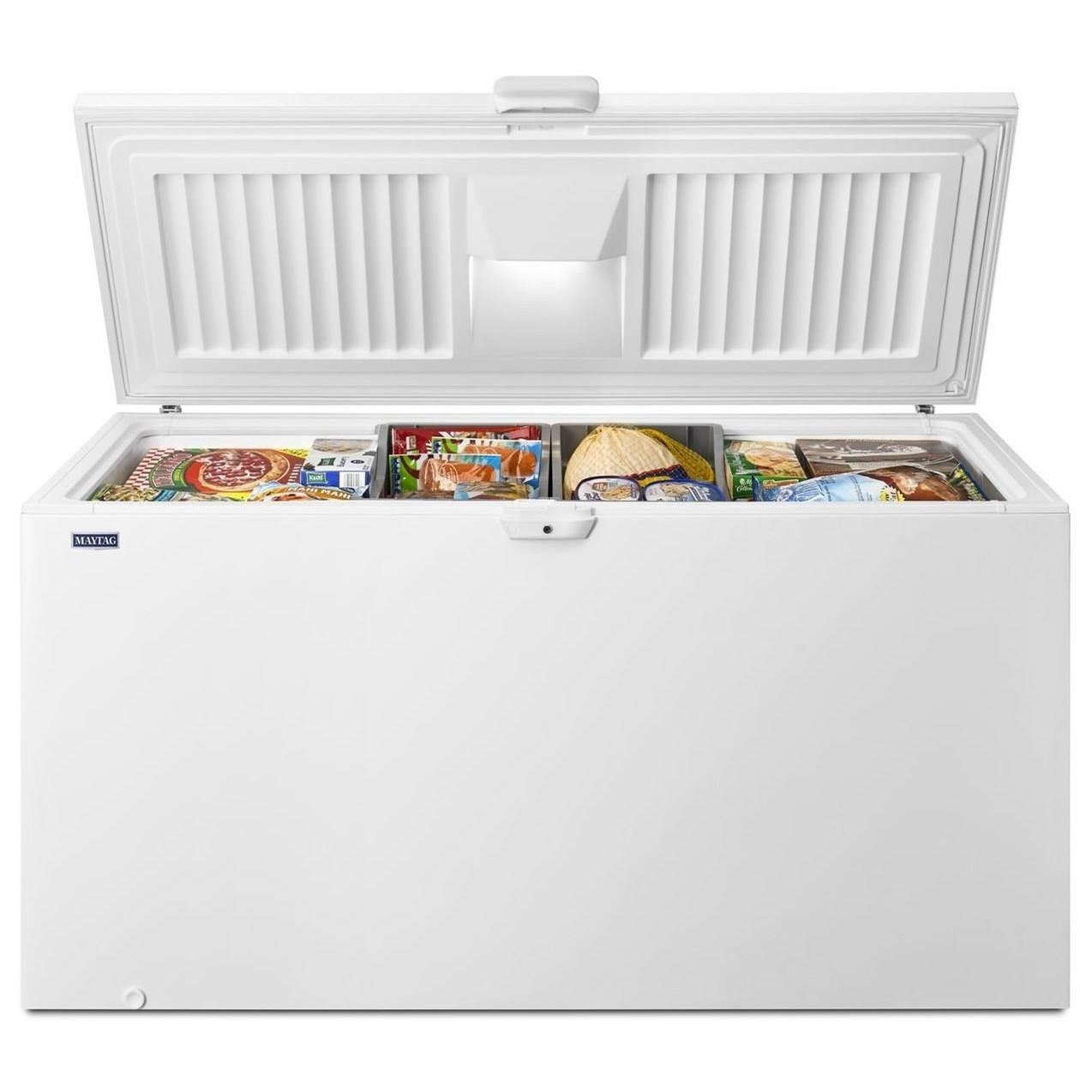 Maytag MZC3122FW 22 Cu. Ft. Chest Freezer with Door Lock Westrich Furniture & Appliances